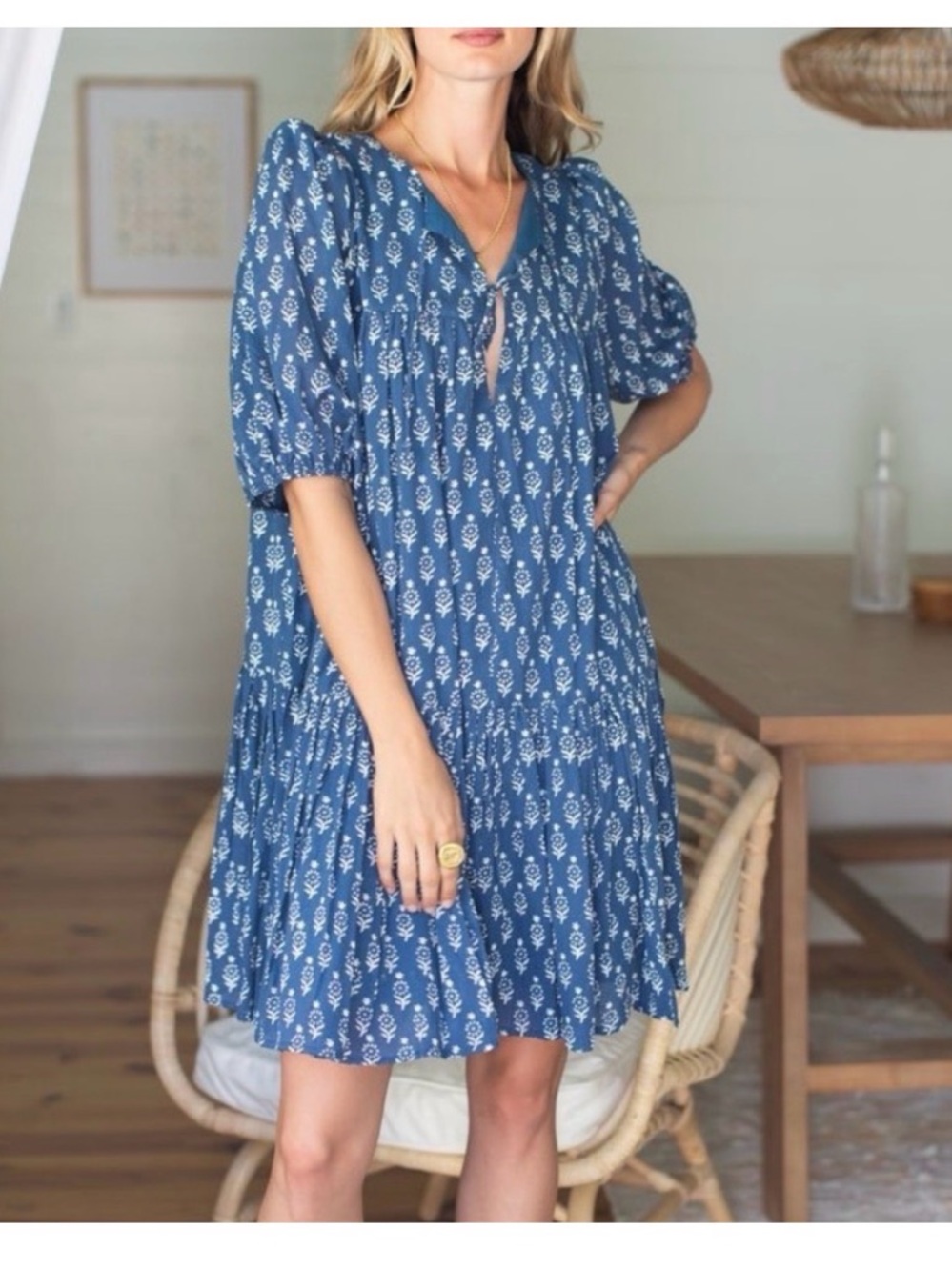 Emerson Fry Blue Floral Mini Dress